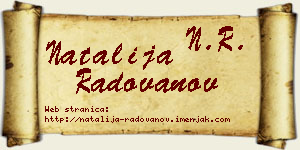 Natalija Radovanov vizit kartica